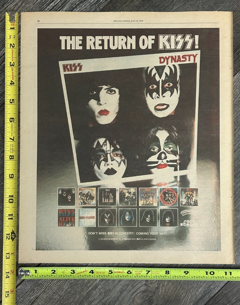KISS Ad Advert Dynasty Album Return Of Kiss 1979 11.5x13.5 Vintage Kiss Aucoin