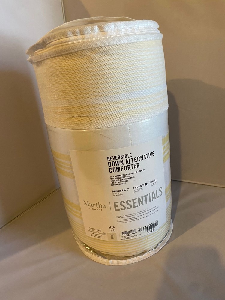Martha Stewart Essentials Down Alternative (Yellow) Plaid Reversible Comforter,