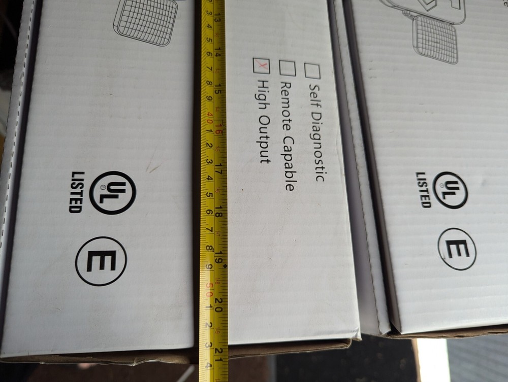 LFI Lights Red LED Exit Sign Emergency Light Combo UL 2 Pack COMBO2-R-W-BB-2