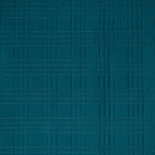 Kingston Size Bedspread Set, 3-Piece Oversized Quilted Microfiber Queen Teal