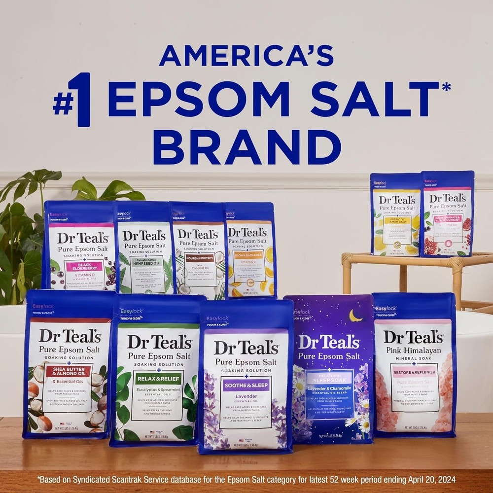 Epsom Salt Soaking Solution 48oz - Soothe & Sleep with Lavender Essence