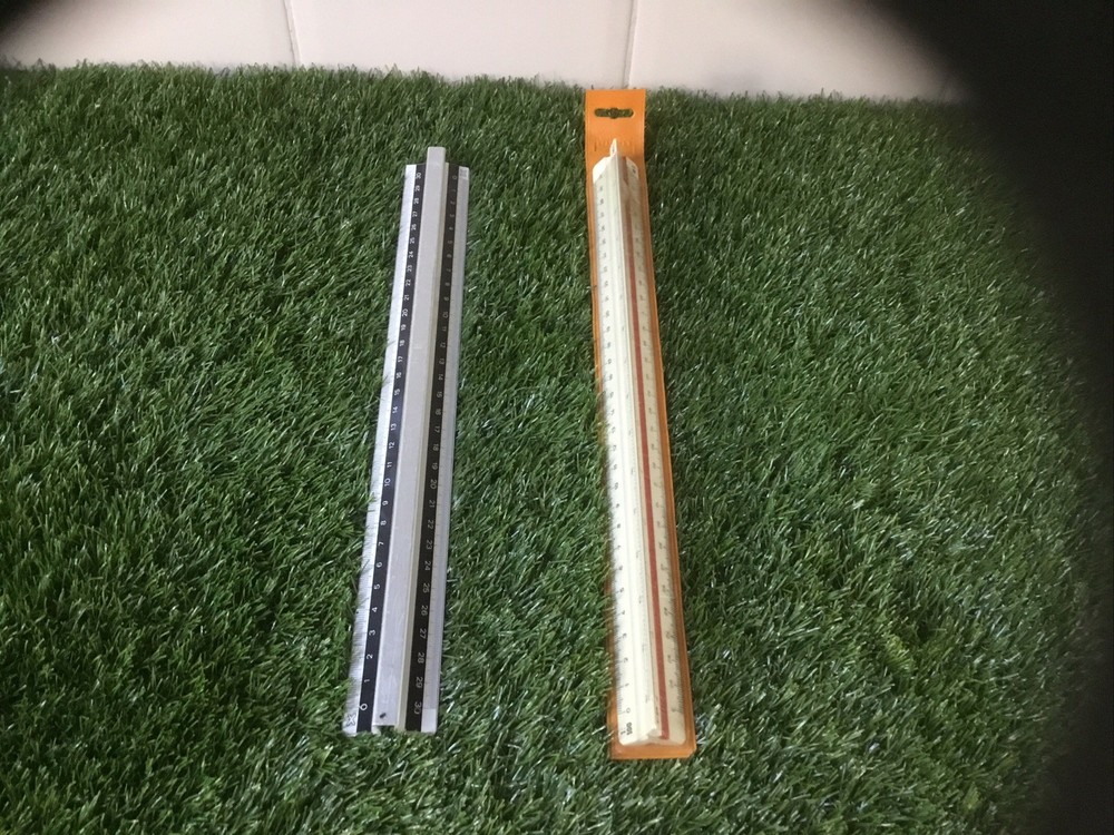 Vintage 3 Sided Triangular Engineering/Drawing Ruler &Scale Ruler