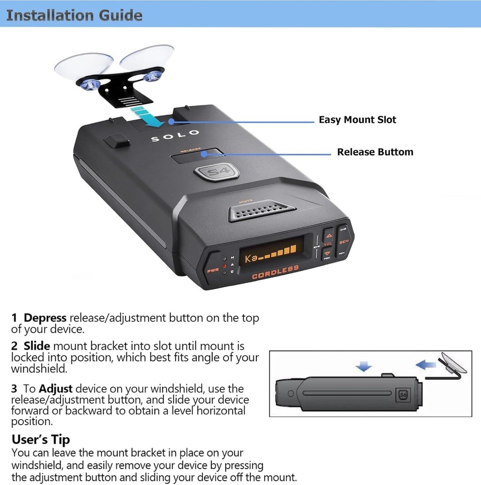 Ramtech Car Windshield Mount with Suction Cup Holder for Radar Laser Detector...