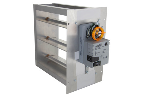 12" x 12" Rectangular 2 Position Zone Damper - Belimo 3 Wire Actuator