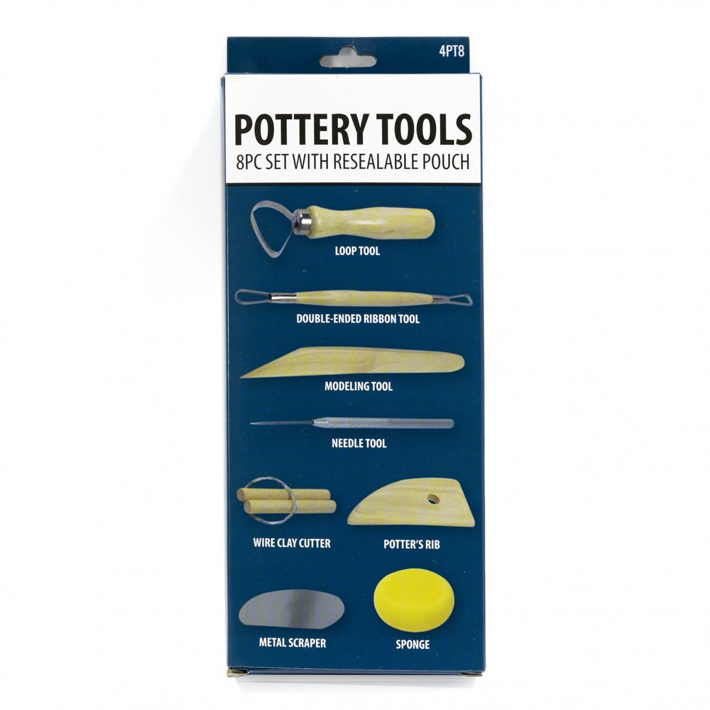8pc Basic Pottery Kit Clay Molding Hobby Arts and Craft Tool Set for Beginners