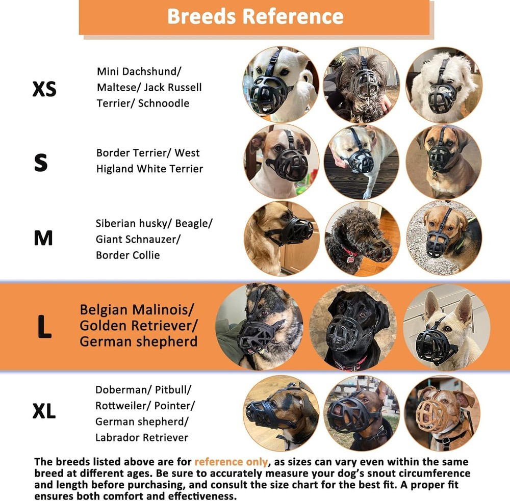 Adjustable Dog Muzzle for Large Breed Dogs, Safe & Secure