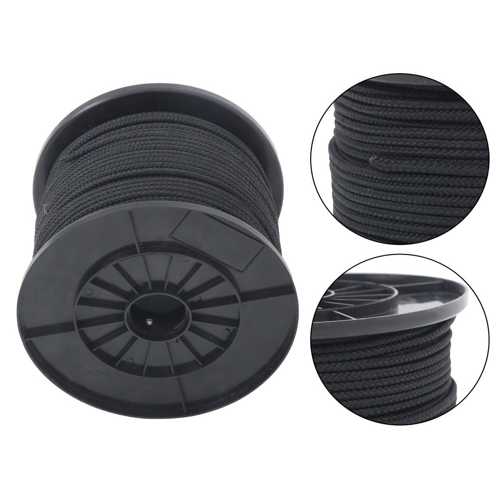 3/16 Inch x 500 Feet Polypropylene Tying Twine Pulling Pull Line 8 Strand Black