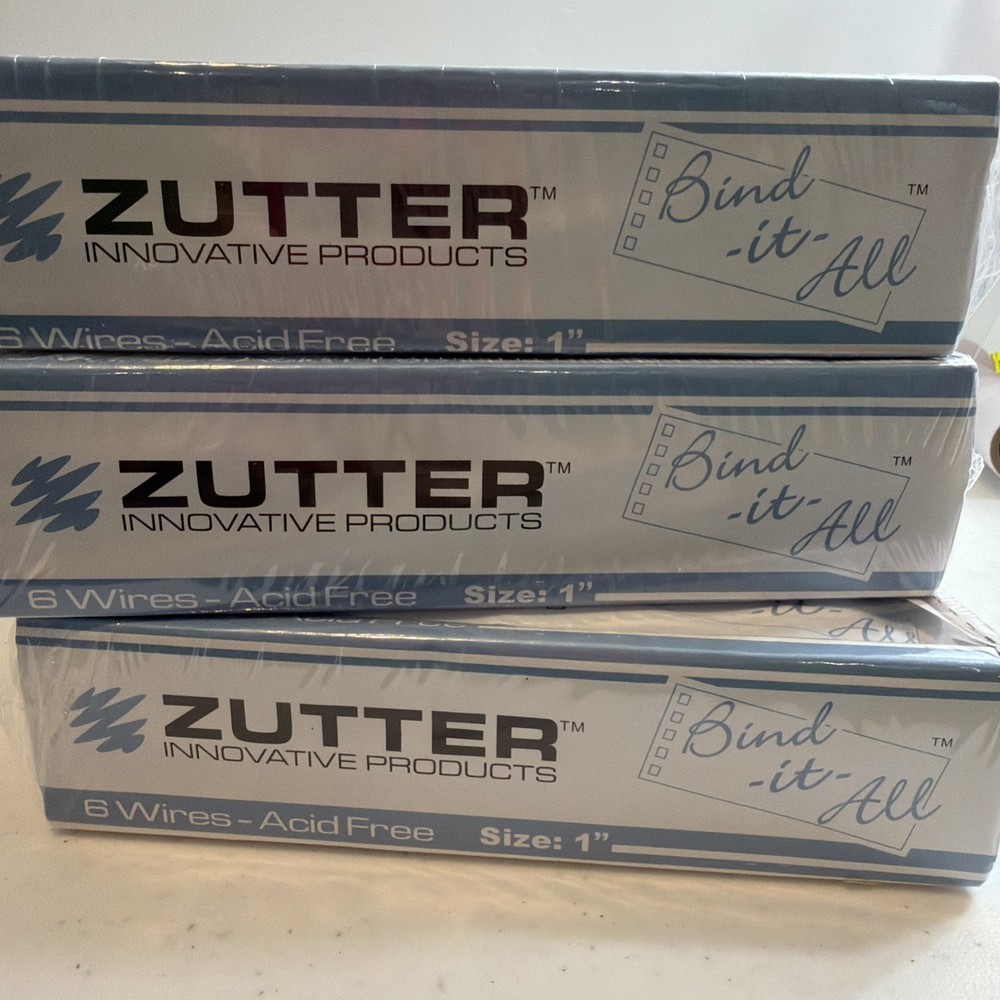 3 Boxes Zutter Bind It All Wires 1" (2) Silver 1 Black Unopened 18 Total