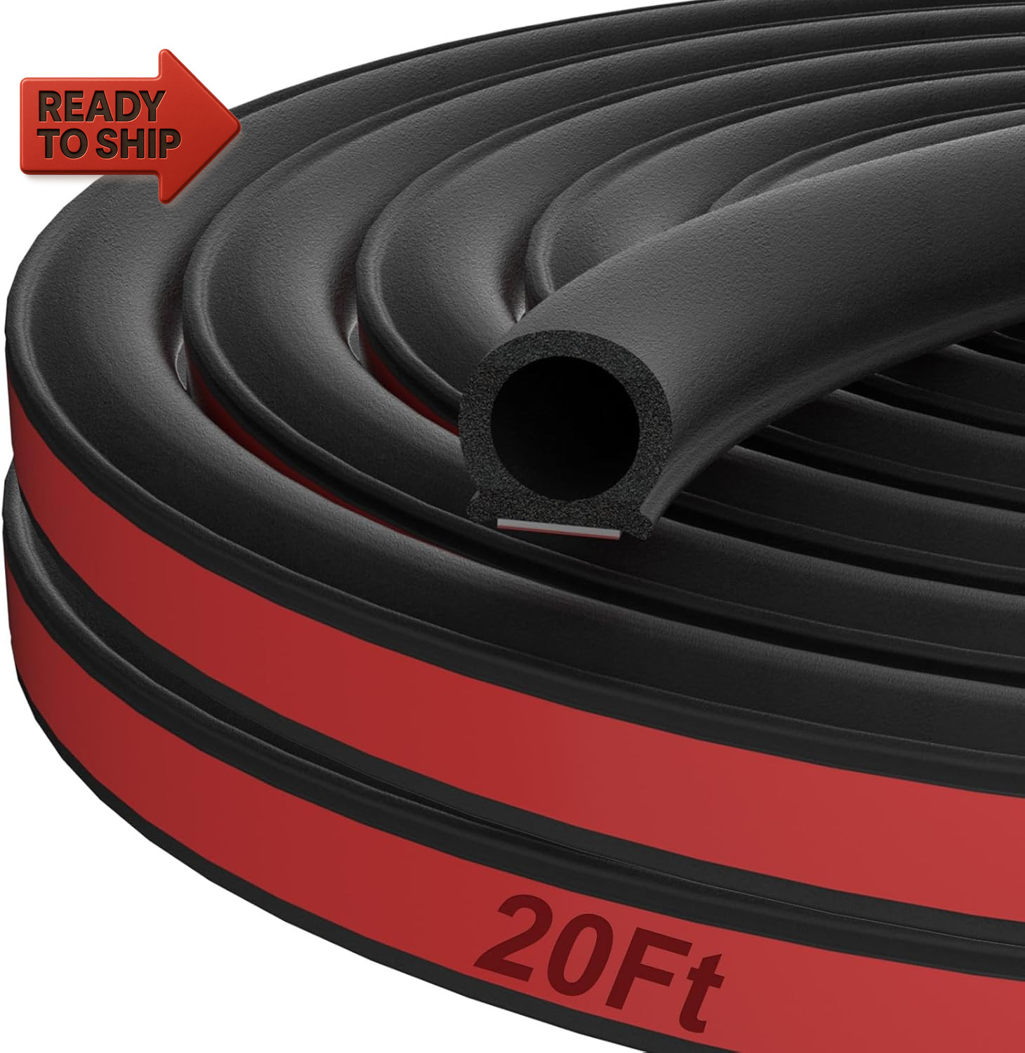 20 Ft Rubber Weather Stripping Door Seal, D Shaped Automotive Weather Stripping,