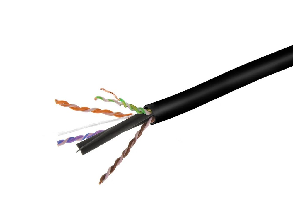 Monoprice Cat6 Plenum Bulk Cable 500ft Black For Networking LAN Modems Routers