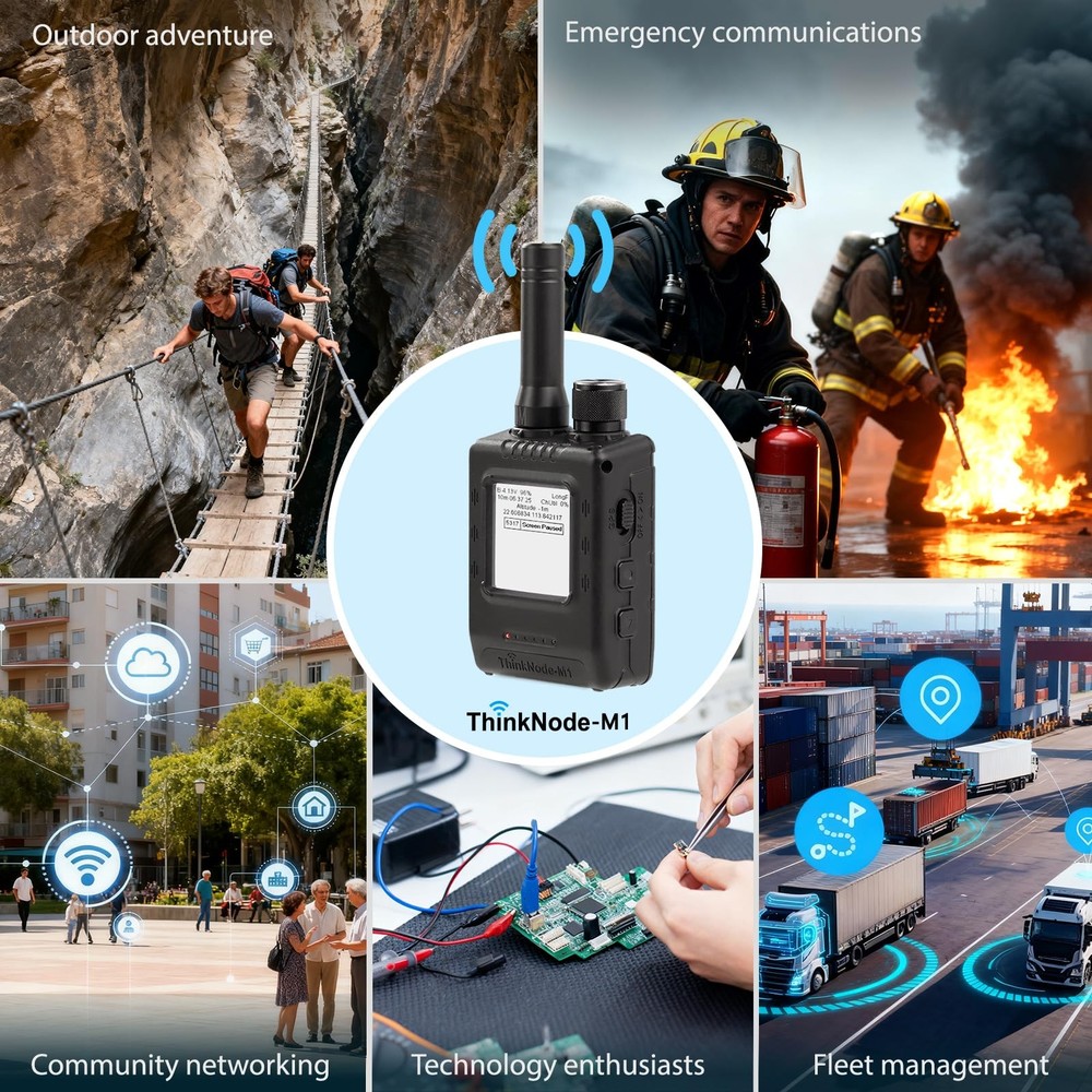 ELECROW Meshtastic LoRa Transceiver with ThinkNode M1 nRF52840, Black