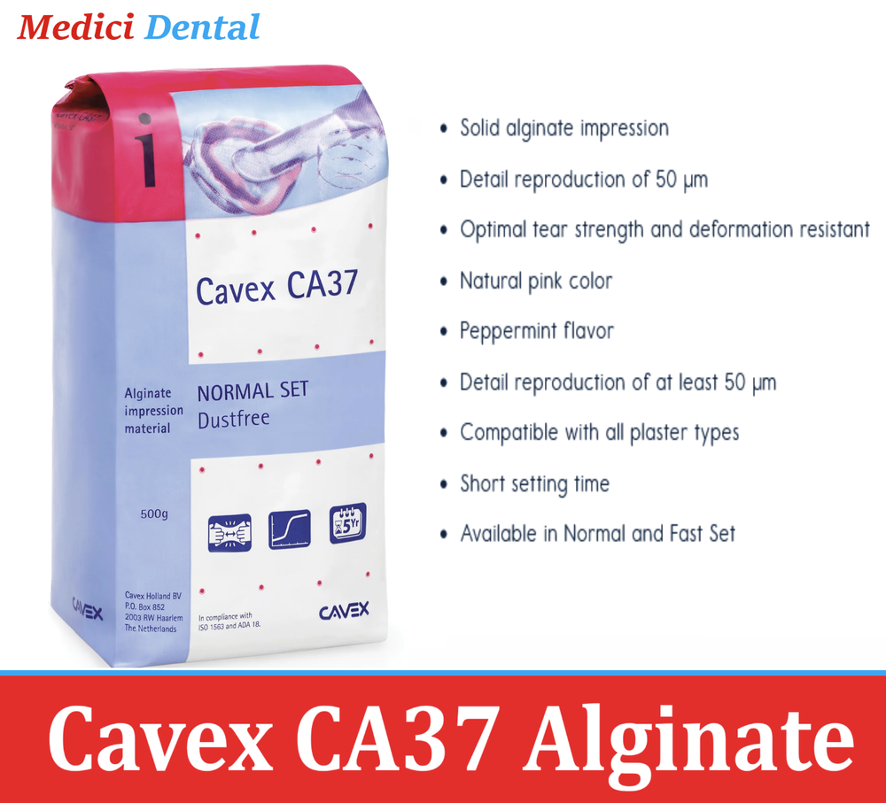 Dental Cavex CA37 Alginate, VPS Impression Material Stable, Regular /Fast Set