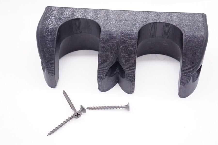 Wall Mounted Holder for Two MagLite D Cell Flashlights *BLACK*