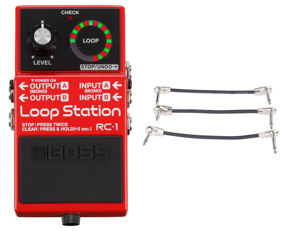 Boss RC-1 Loop Station + Gator Patch Cable 3 Pack