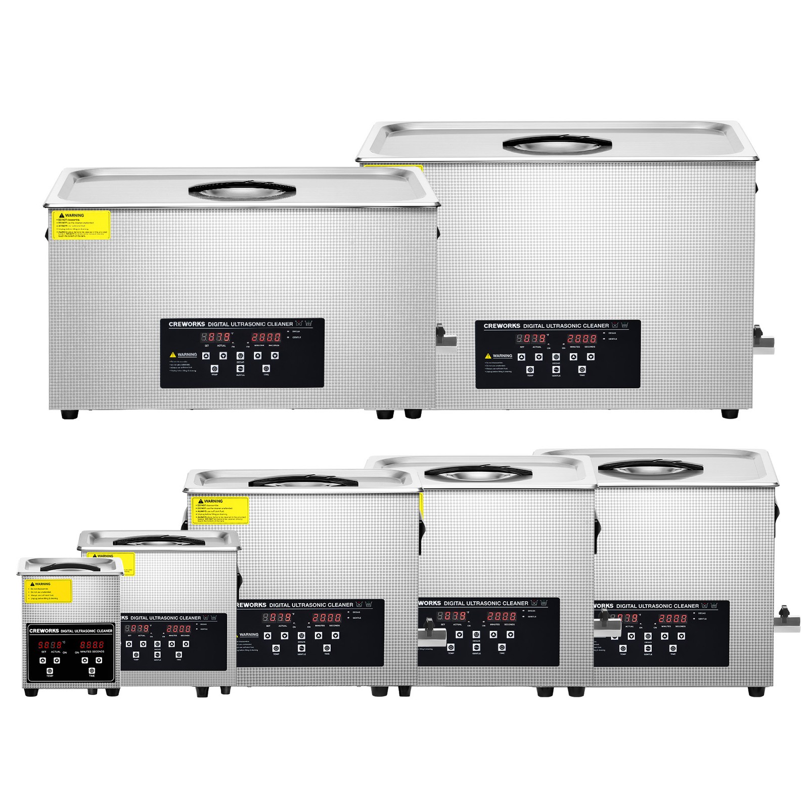 CREWORKS 2/3/6/10/15/22/30L Ultrasonic Cleaner with Digital Timer & Heater