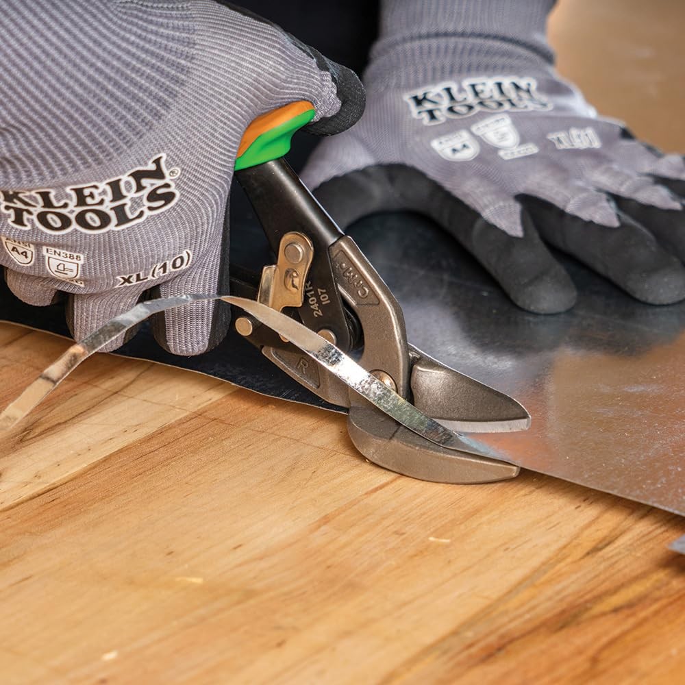 Klein Tools 2401R Right-Cutting Offset Snips, Aviation Tin Snips with Forged ...