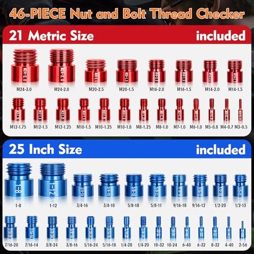 46 Nut and Bolt Thread Checker Standard and Metric,Bolt Size 46 Thread Checker