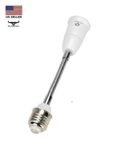 2 pack 8" Flexible Light Bulb Lamp Socket Adapter Extender 360° Adjustable E27