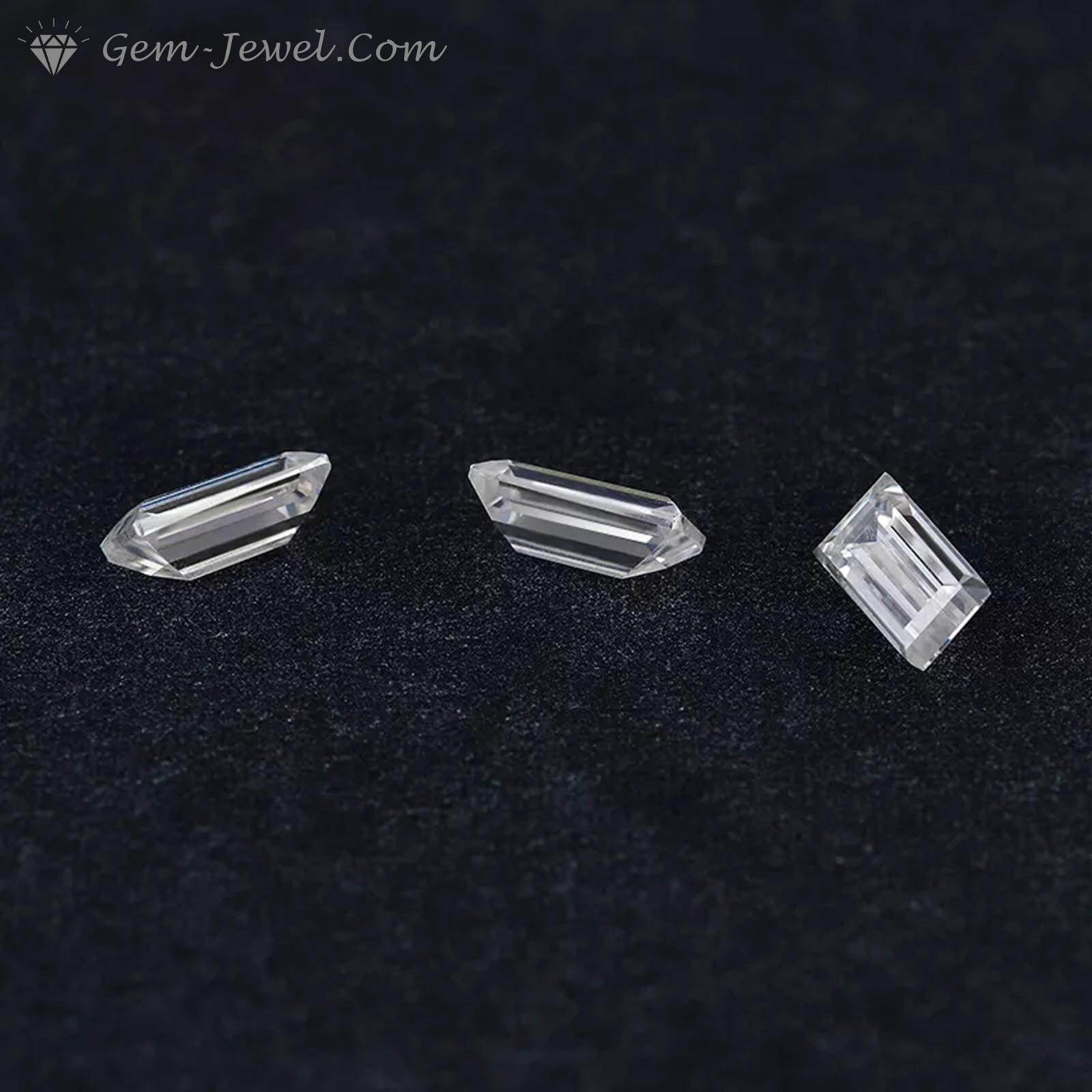 Straight Baguette Cut Moissanite, Colorless Loose Gemstone (1.5x1 to 4.5x1.5 MM)