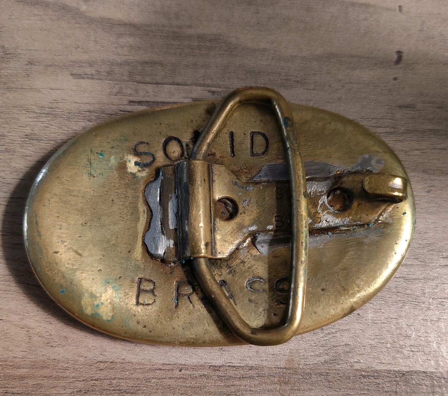 Vintage CSA Confederate States America Solid Brass Belt Buckle, 3"