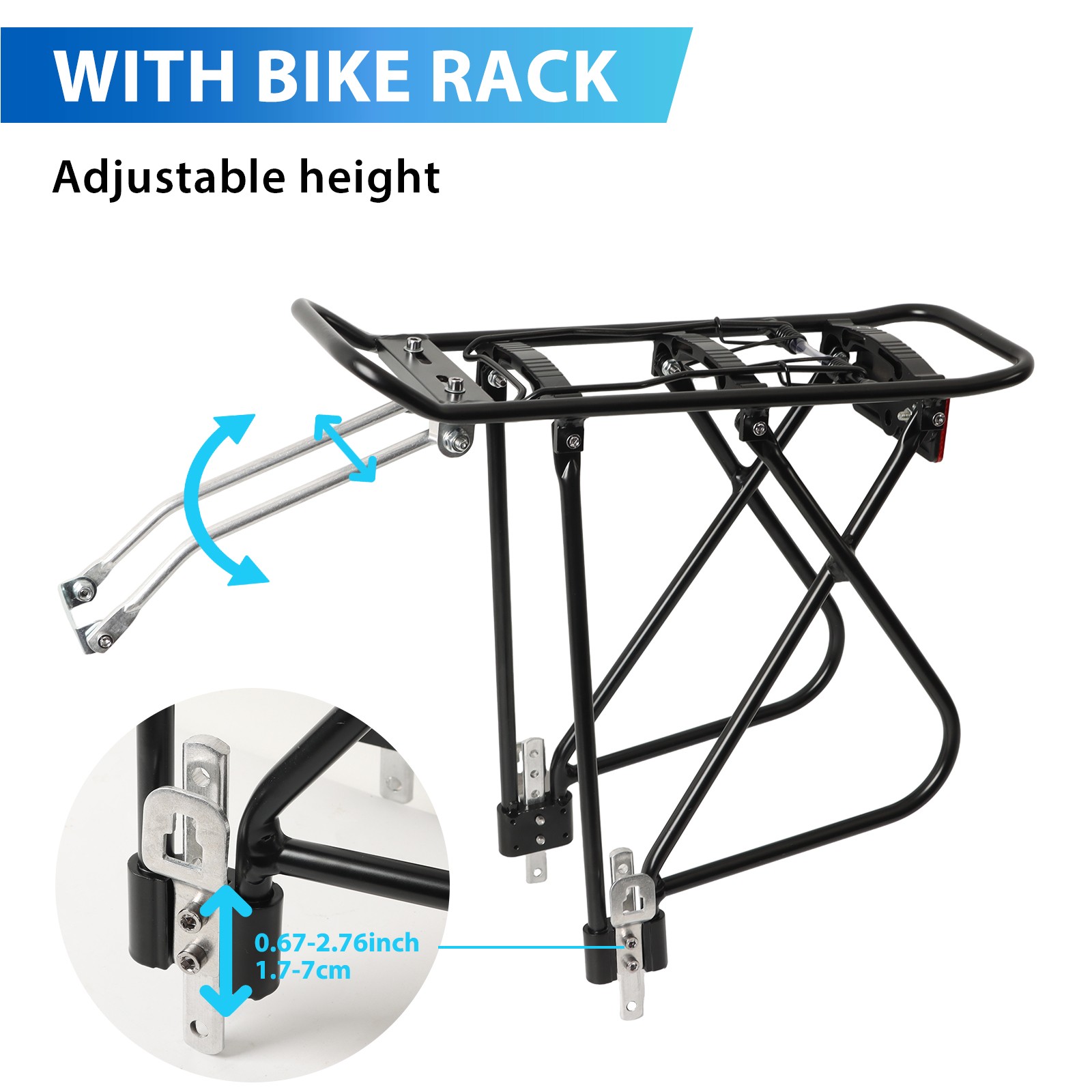 Bicycle Rear Cargo Rack Carrier Bracket Luggage Pannier Cycle Seat w/Rear Basket