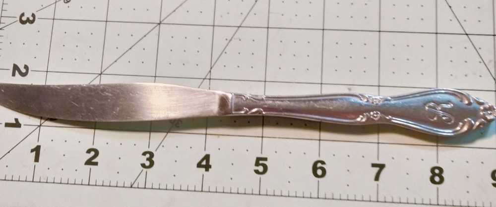 Monogrammed R Dinner Knife Ornate Floral Handle Replacement