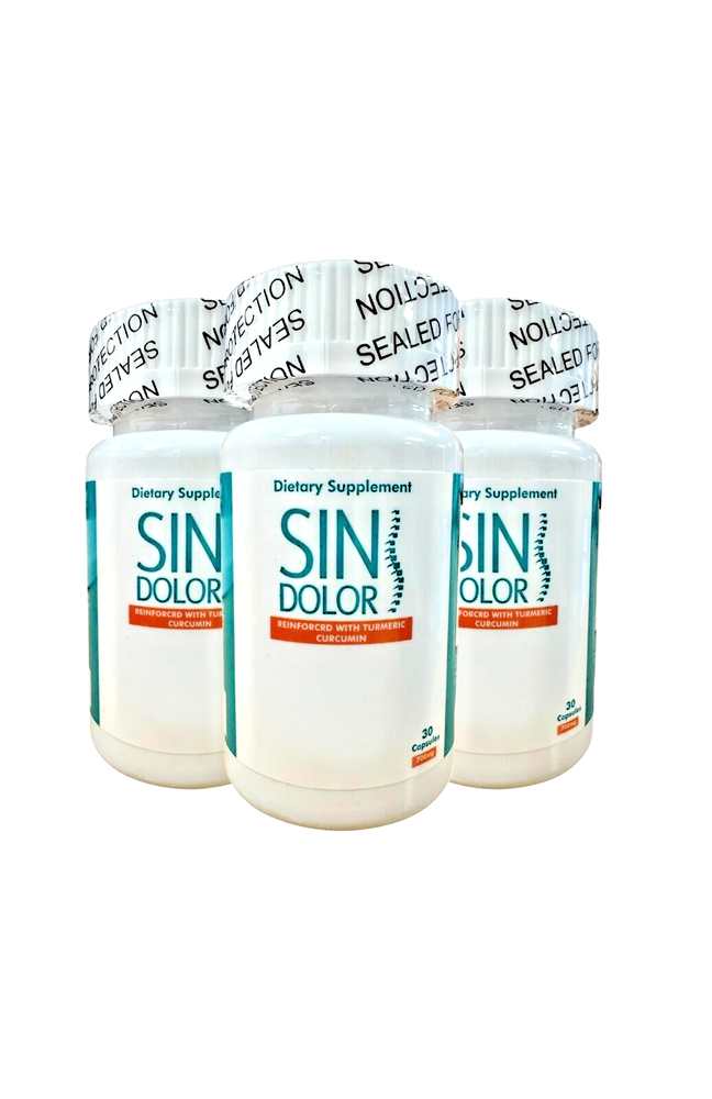SIN DOLOR 3 BOTTLES 90 CAPSULES JOINT SUPPORT ANTIRHEUMATIC ANTIINFLAMMATORY