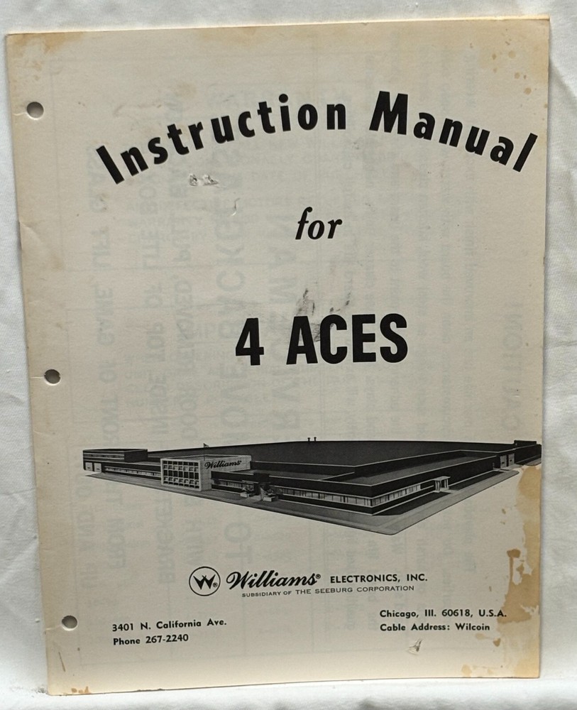 ORIGINAL-WILLIAMS-4 ACES-INSTRUCTION MANUAL