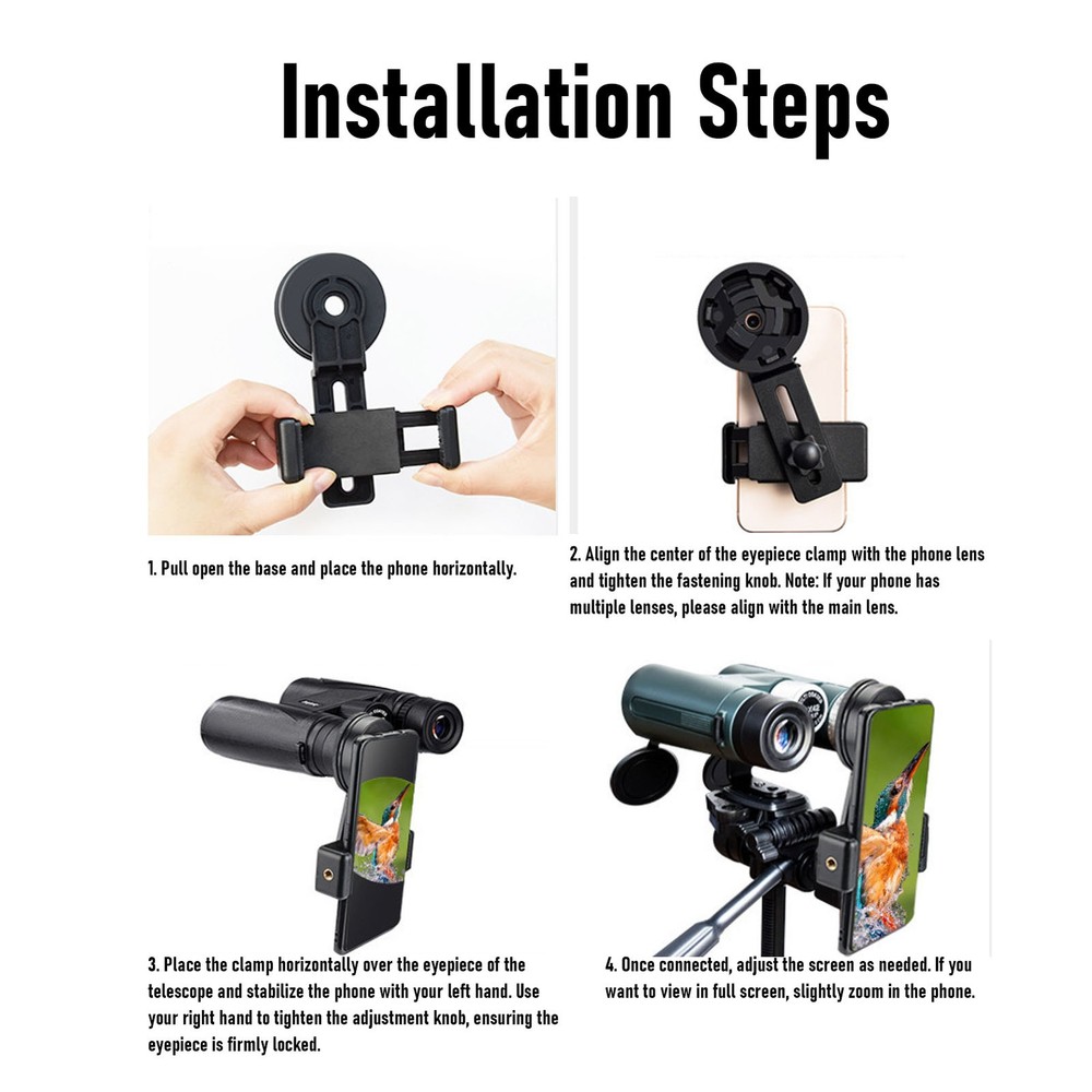 2-Adjustable Telescope Phone Mount For Stable Photography