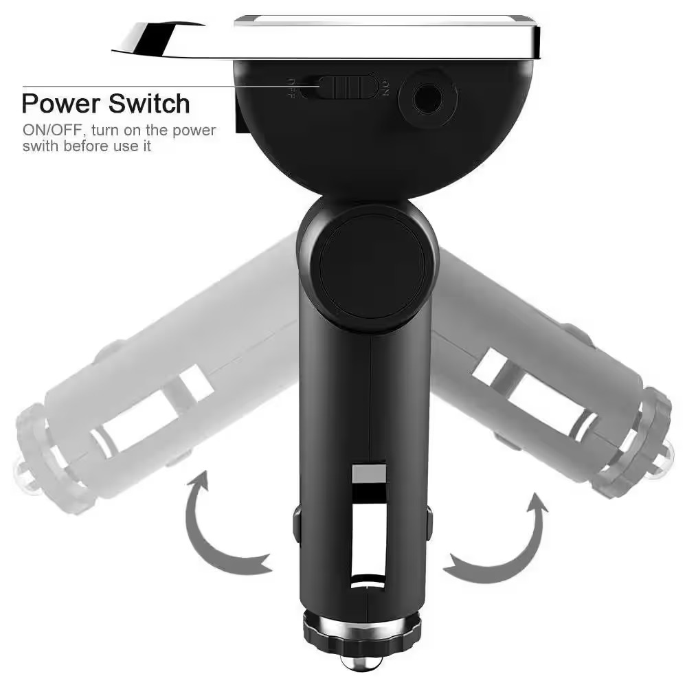 Bluetooth FM Transmitter Wireless Car Radio Adapter with 1.4 Screen for Hands Fr