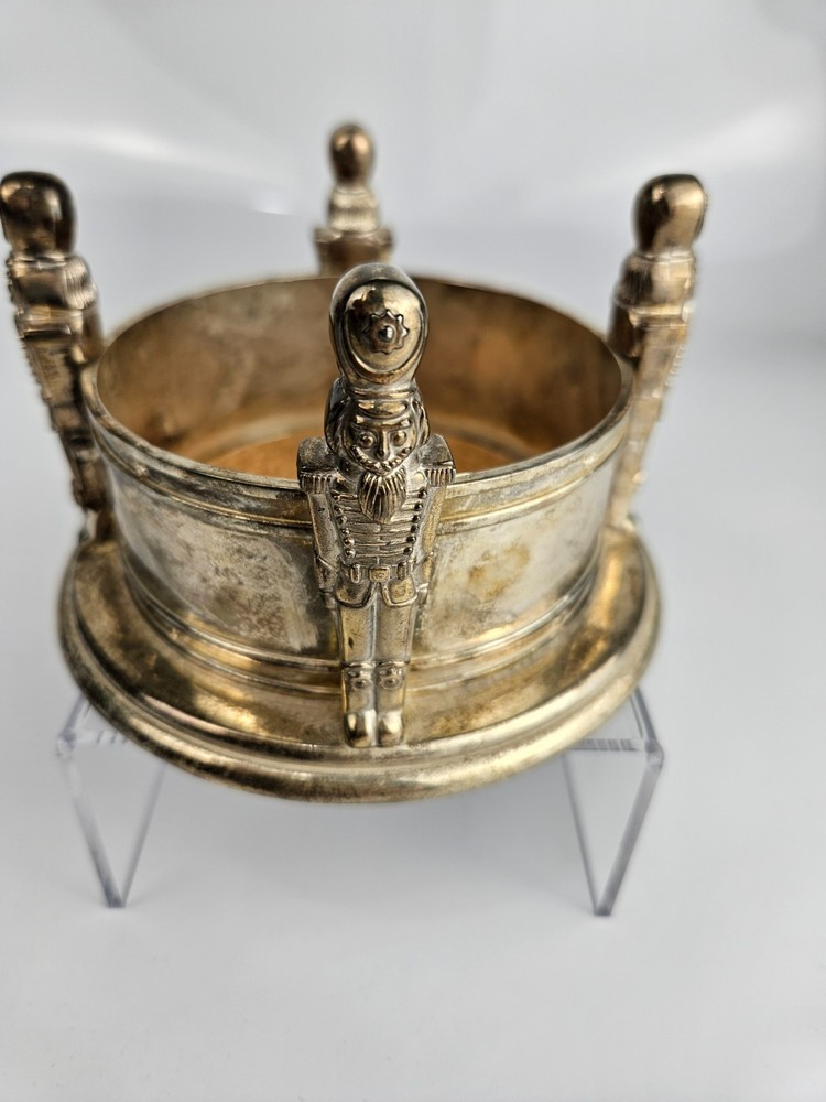 Godinger Silverplate Nutcracker Soldier Wine Champagne Coaster Holder