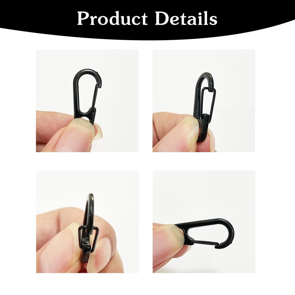 18PCS Mini Carabiner Clips Tiny Spring Snap Hook Keychains, Multi-Purpose All...