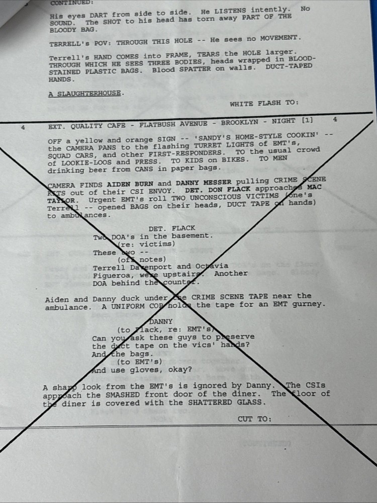 CSI NY Call Sheet & Script Order S1 Ep. 6 "Outside Man" Gary Sinise 2004 TV