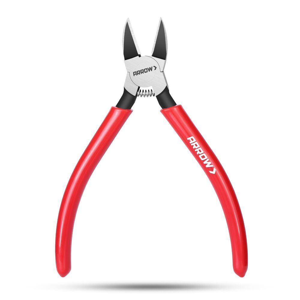 ARROW 6" Precision Wire Cutters Spring Load Side Cutter Diagonal Flush Cut Plier