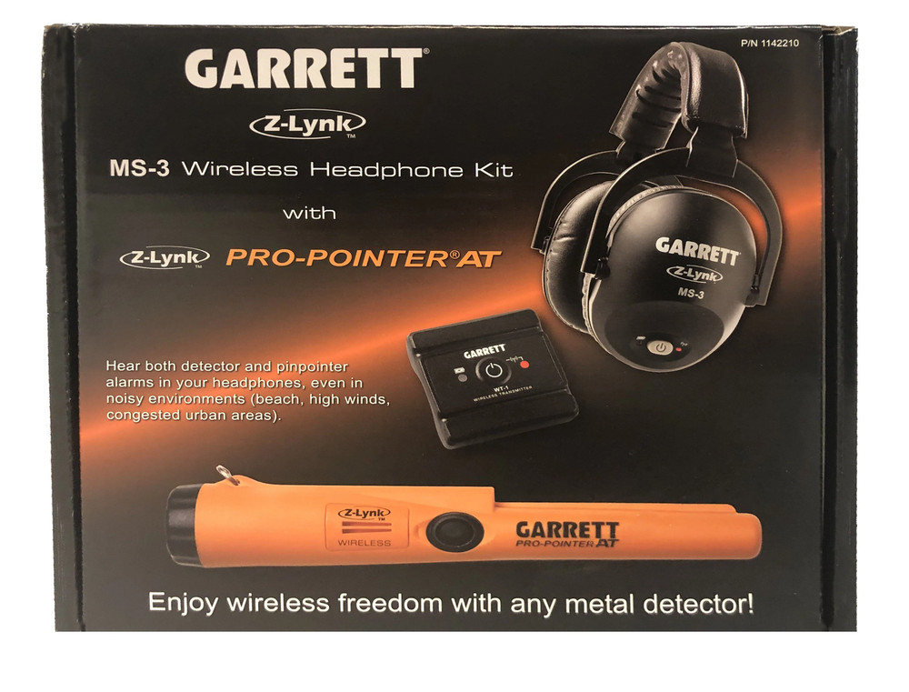 Garrett MS-3 Wireless Headphone Kit with Z-Lynk Pro Pointer AT