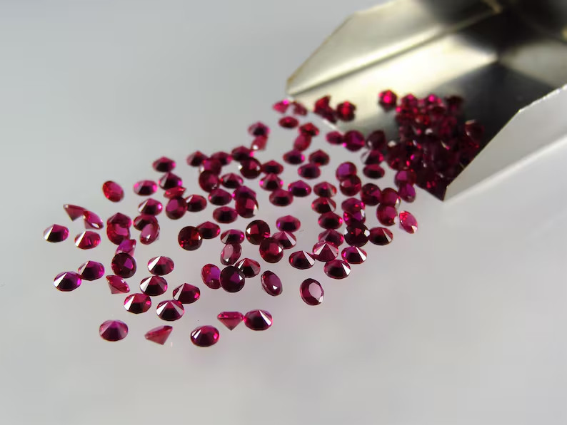 20 Pcs Natural Red Ruby Round Cut 5 mm Loose Gemstone IDGL Certified R422