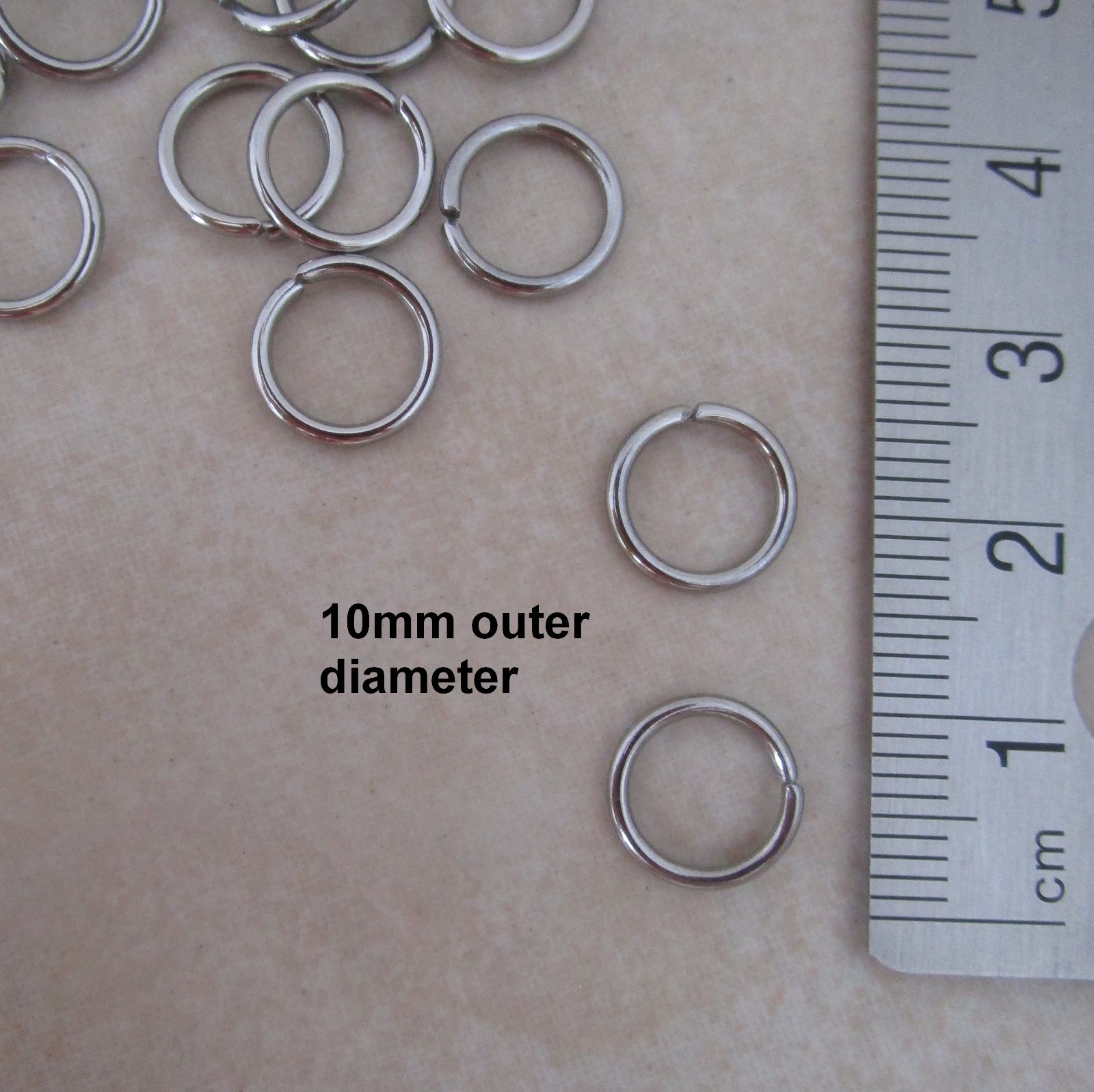 100 heavyweight stainless steel 10mm jump rings 16 gauge hypoallergenic
