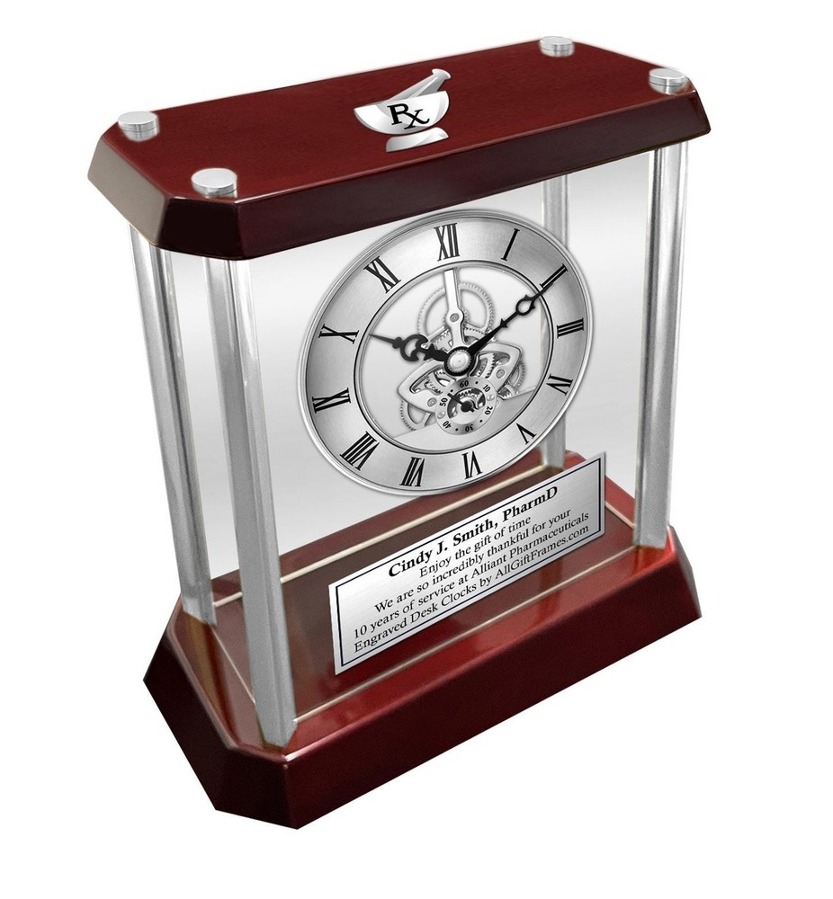 Pharmacist personalized clock pharmacy school student graduate gift PharmD etch