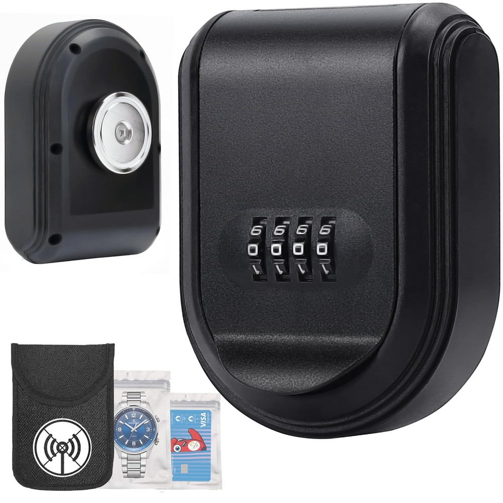 Magnetic Key Holder Box Hide A Key Under Car with Combination Lock with Stron...
