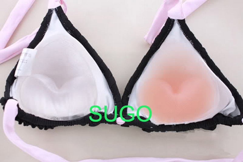 Sexy Invisible Silicone Triangle Bikini Insert Push Up Bra Pad Breast Enhance NT