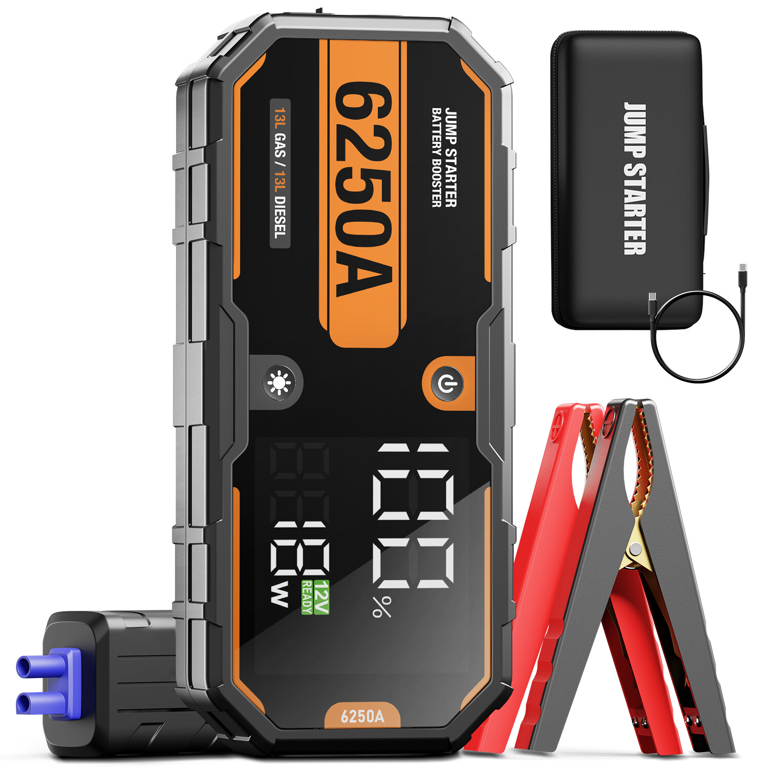 Portable 6250A Jump Starter Box Heavy Duty Truck Battery Booster Pack Power Bank