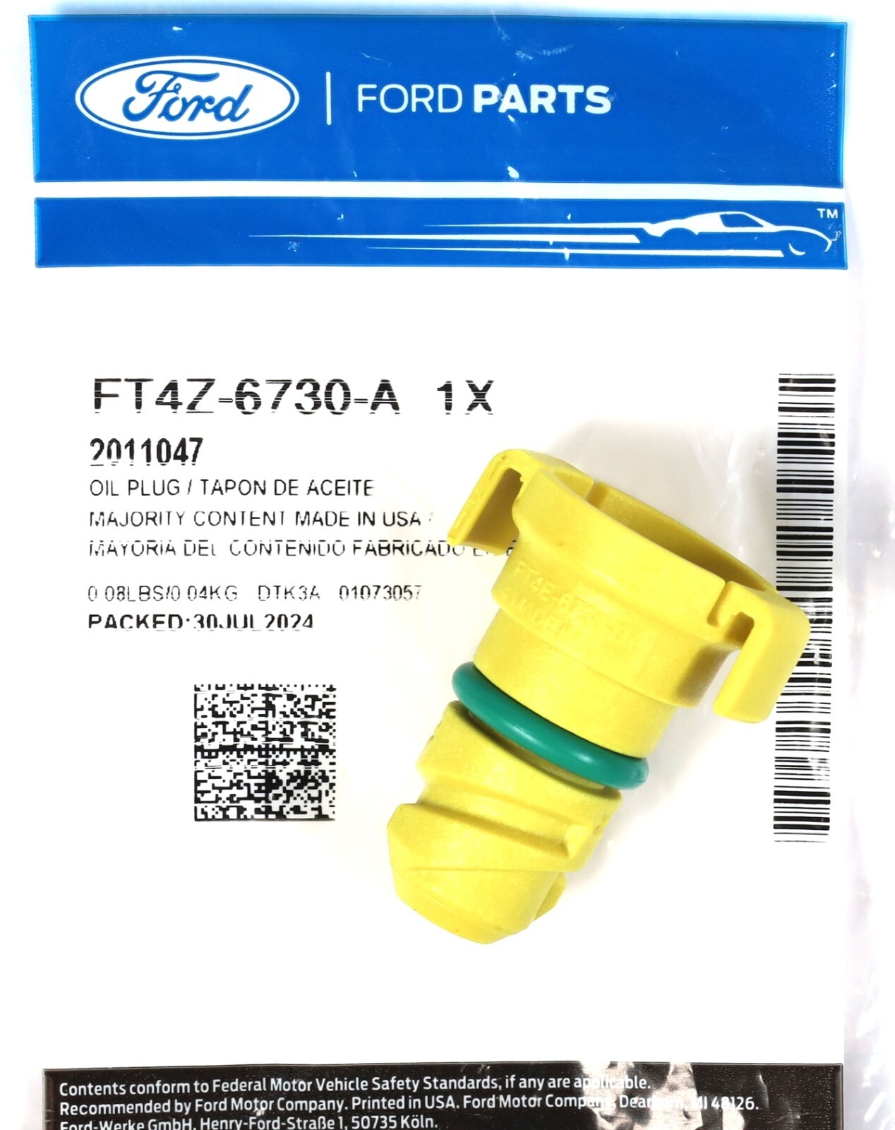 OEM FT4Z-6730-A Ford 2015-2020 F-150 2.7L V6 Ecoboost Engine Oil Pan Drain Plug