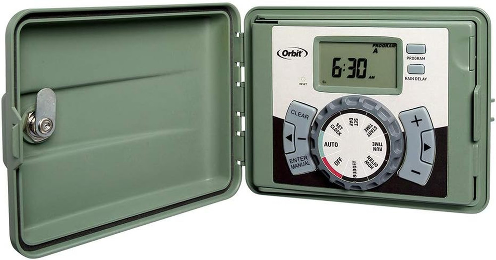 57894 4-Station Outdoor Swing Panel Sprinkler System Timer
