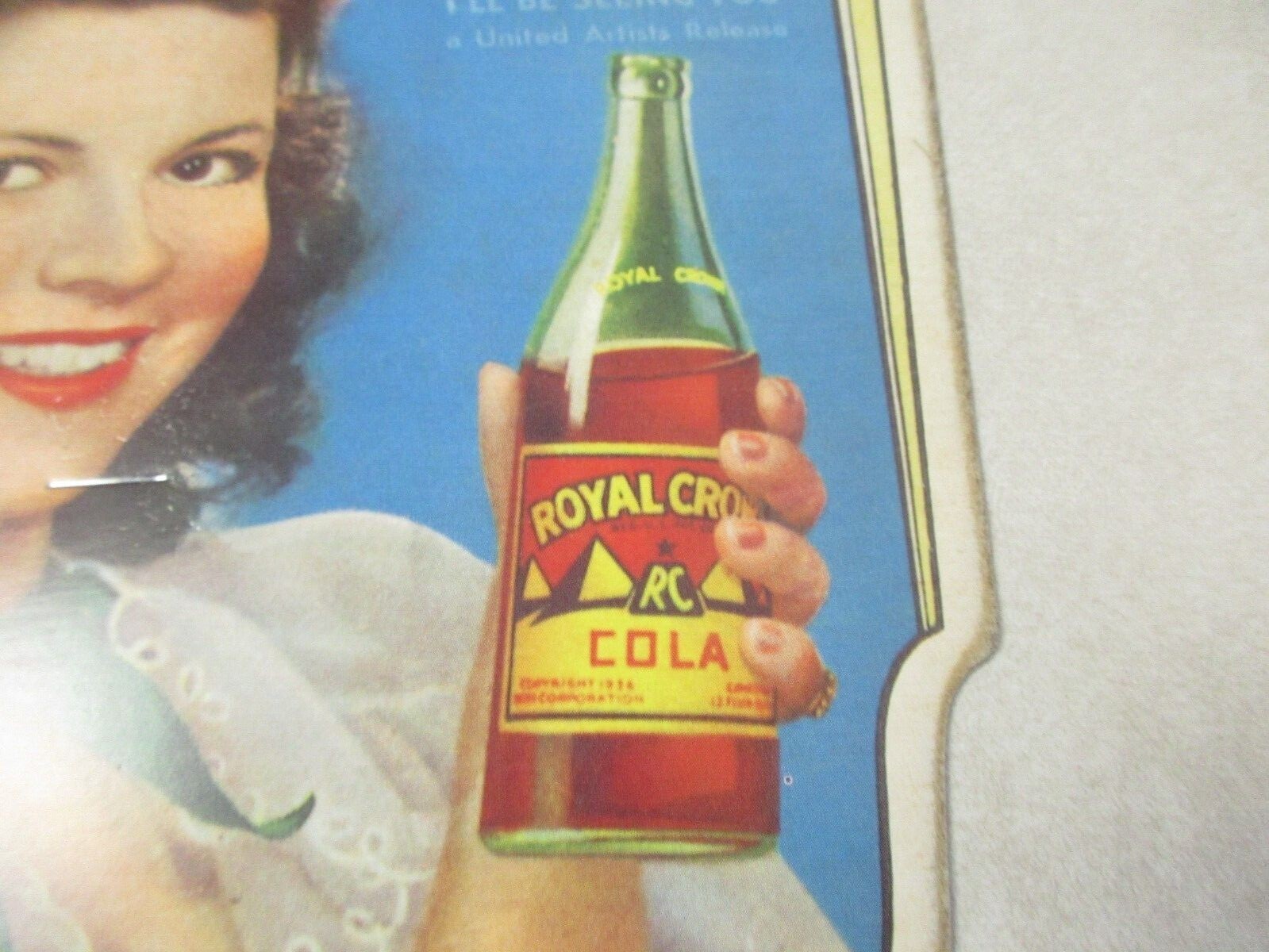 Shirley Temple Royal Crown Cola advertising hand held fan Reproduction EUC