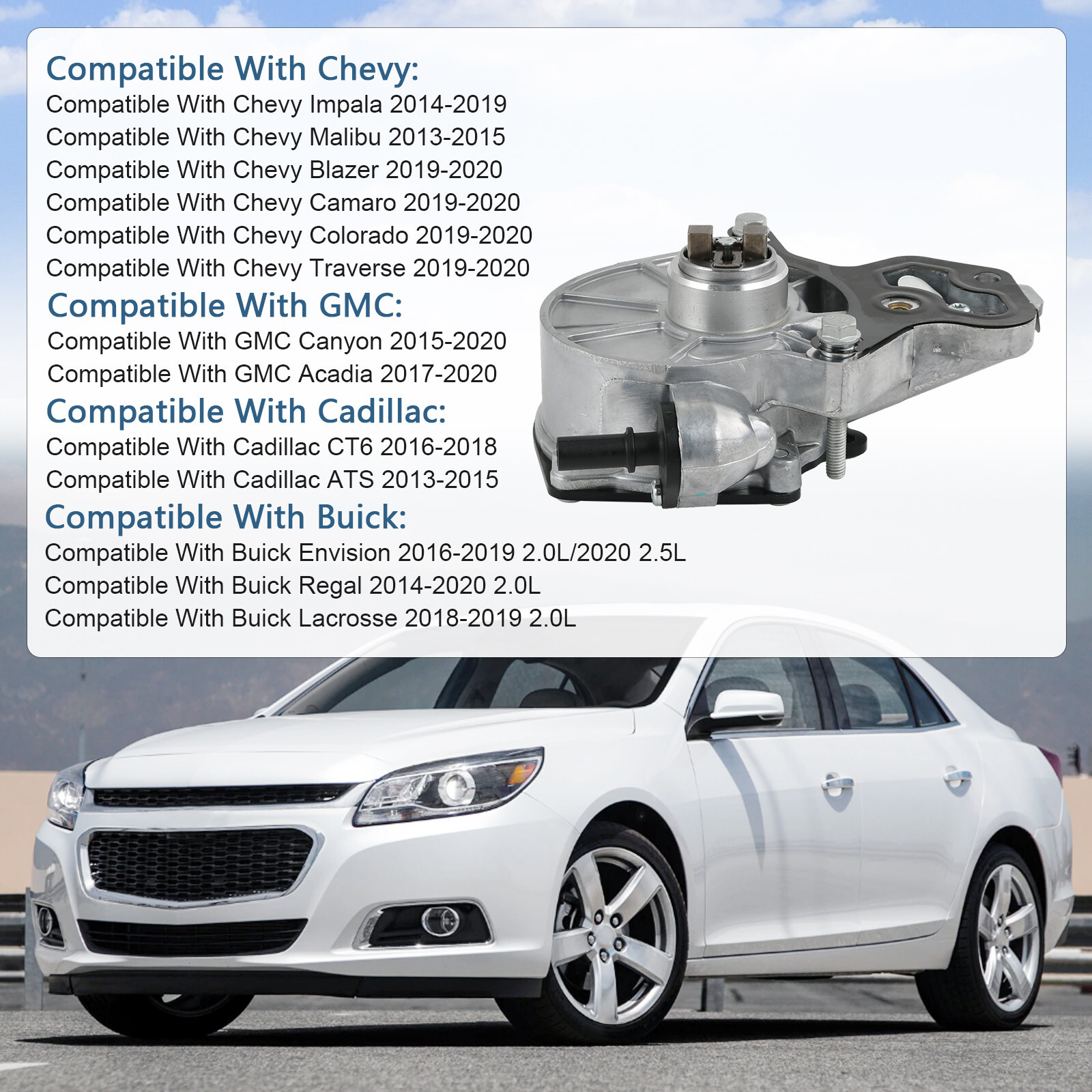 NEW Vacuum Pump Equipment For Buick Chevy GMC Cadillac CT6 ATS 12686657 12654111