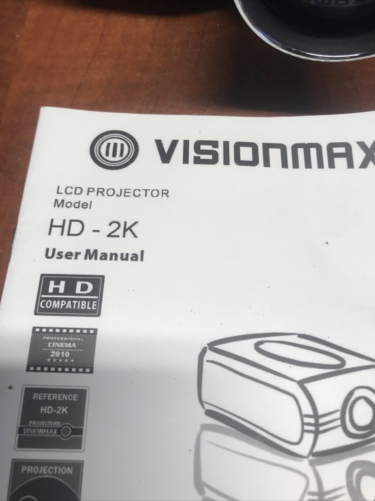 Used Tested Vision Max HD-2K LCD Projector 1920x1080 HDMI 3S Optimized Engine