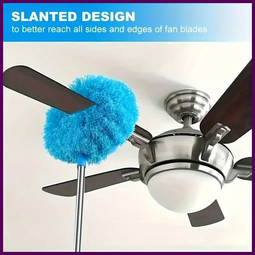 Multi Functional Microfiber Duster with Telescopic Rod - Washable and Reusable,
