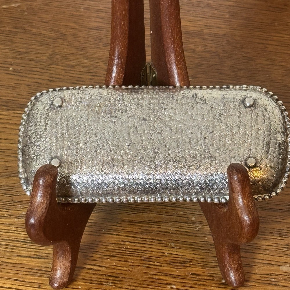 Vintage Silverplate Trinket/pin Tray Beaded Edge Personalized “Illy”