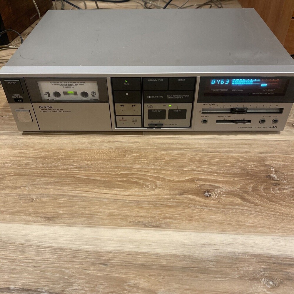 Denon DR-M1 Cassette Deck Cam / Rotary Encoder Audio Amplifier Tested & Works