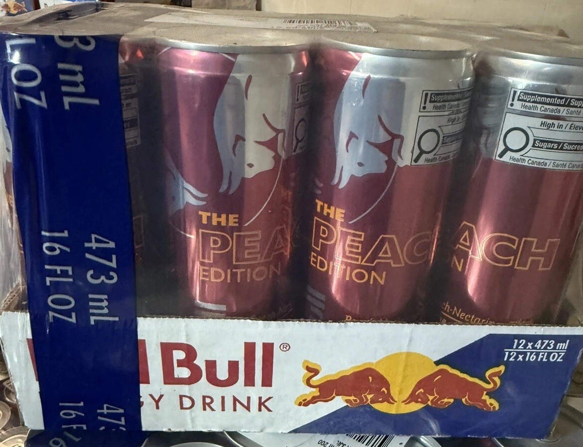 Red Bull Peach Nectarine 16 Fl Oz, (473 mL) 12 Cans LAST of the Last Almost Out